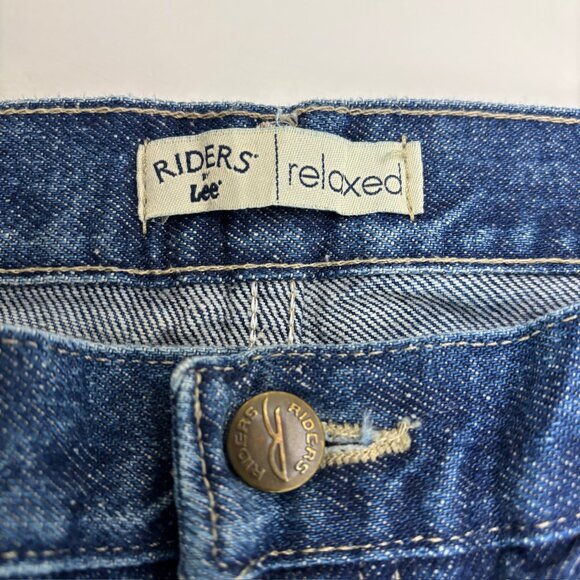 Riders by lee straight Leg Women's size 14P Dark Wash Blue Denim jeans - Picture 2 of 4
